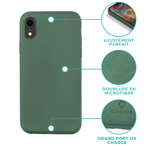 Coverzs Coverzs Coque silicone de luxe iPhone X / Xs (vert pin) Coverzs Coverzs Coque silicone de luxe iPhone X / Xs (vert pin)