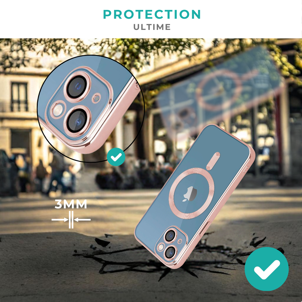 Coverzs Coverzs Coque MagSafe avec cache de caméra iPhone 13 (or rose)