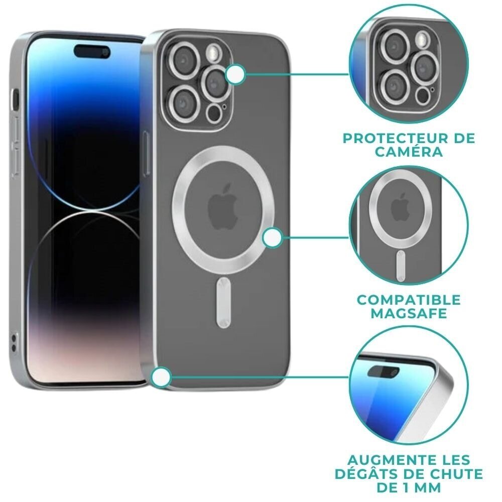 Coverzs Coverzs Coque MagSafe avec cache de caméra iPhone 14 Pro Max (argent) Coverzs Coverzs Coque MagSafe avec cache de caméra iPhone 14 Pro Max (argent)