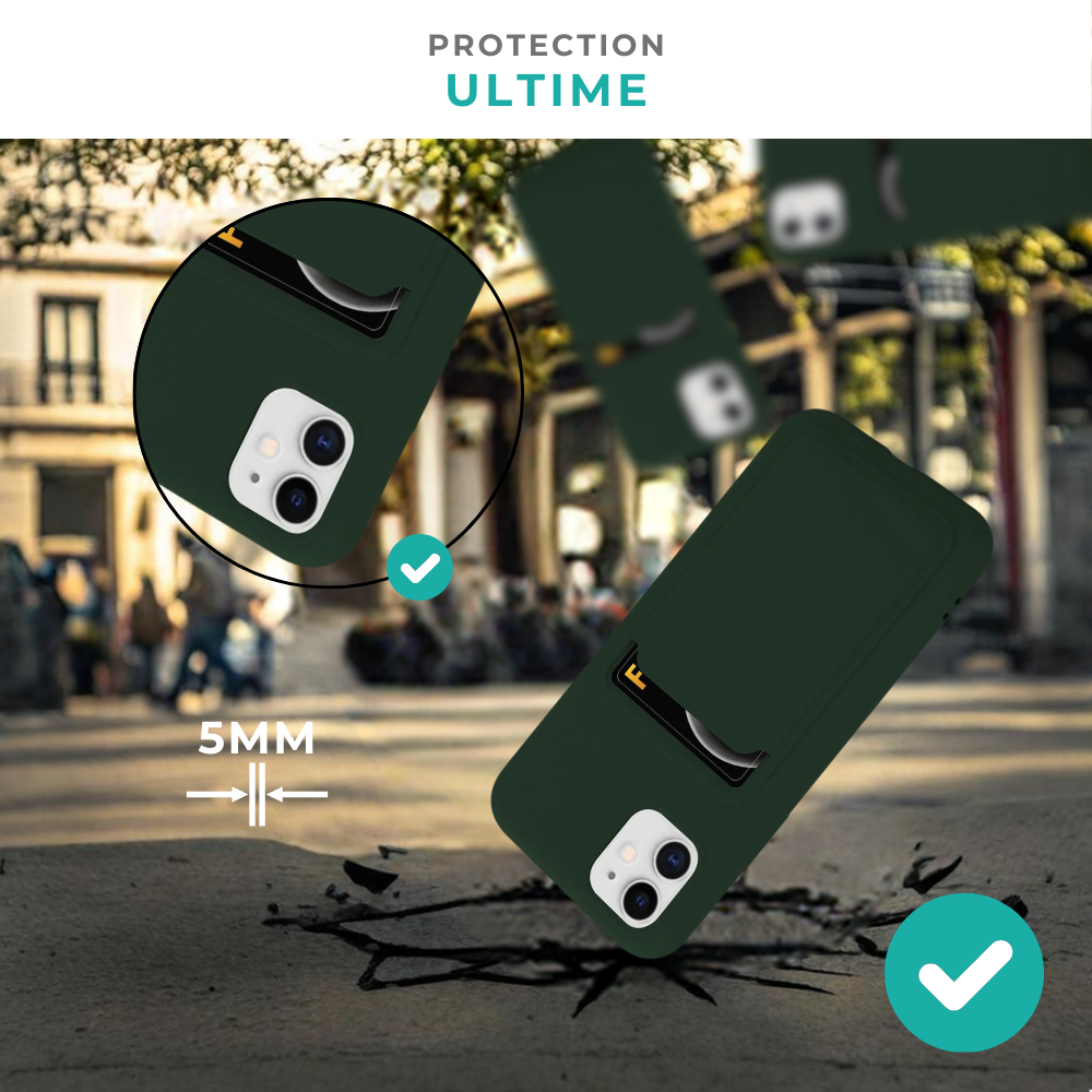 ShieldCase ShieldCase Coque silicone porte carte iPhone 11 (vert foncé) ShieldCase ShieldCase Coque silicone porte carte iPhone 11 (vert foncé)