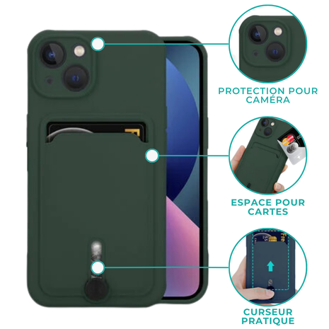 Coverzs Coverzs Coque porte-cartes avec curseus iPhone 12 Pro (vert) Coverzs Coverzs Coque porte-cartes avec curseus iPhone 12 Pro (vert)
