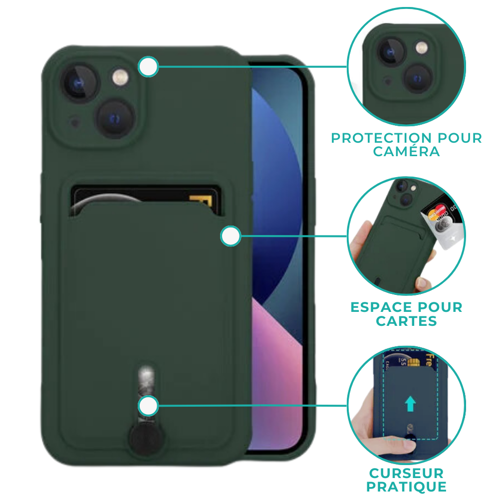 Coverzs Coverzs Coque porte-cartes avec curseus iPhone 13 Pro Max (vert) Coverzs Coverzs Coque porte-cartes avec curseus iPhone 13 Pro Max (vert)