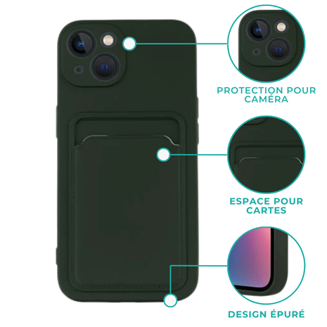 ShieldCase ShieldCase Coque silicone porte carte iPhone X / Xs (vert foncé)