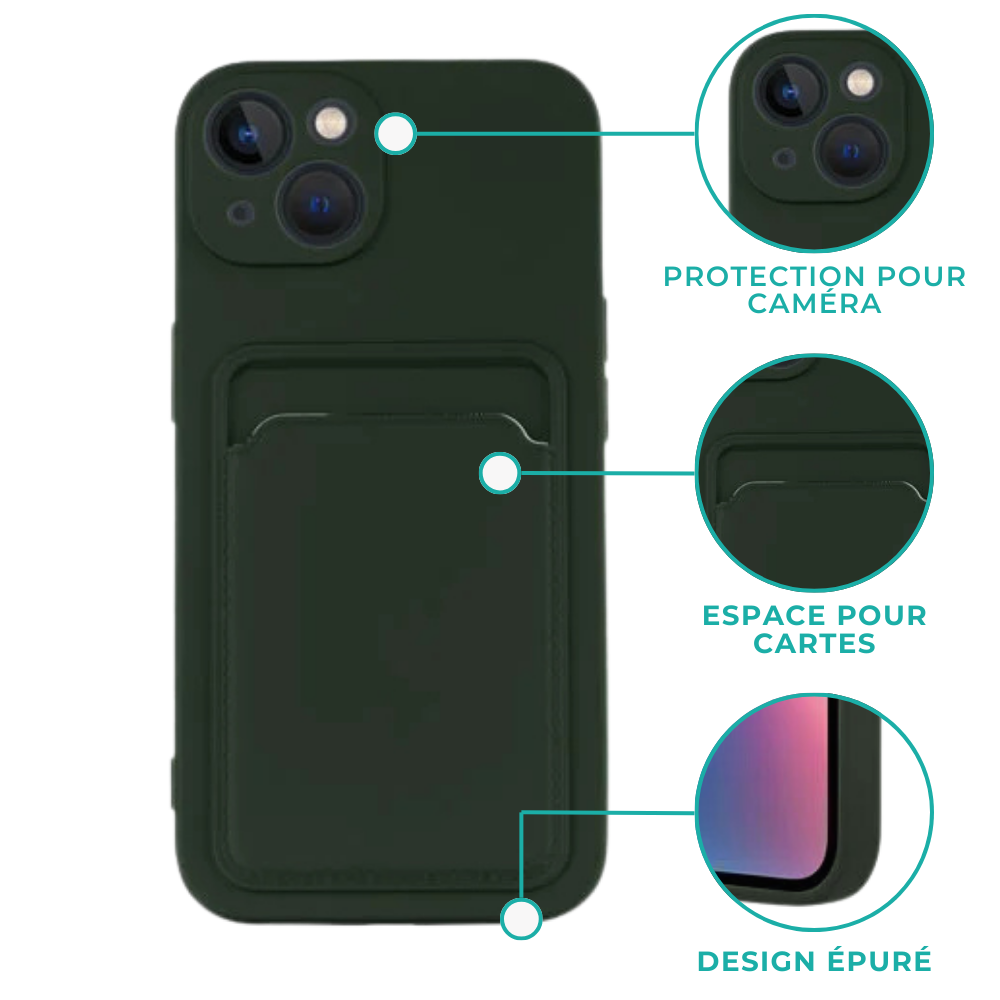 ShieldCase ShieldCase Coque silicone porte carte iPhone 11 Pro Max (vert foncé)
