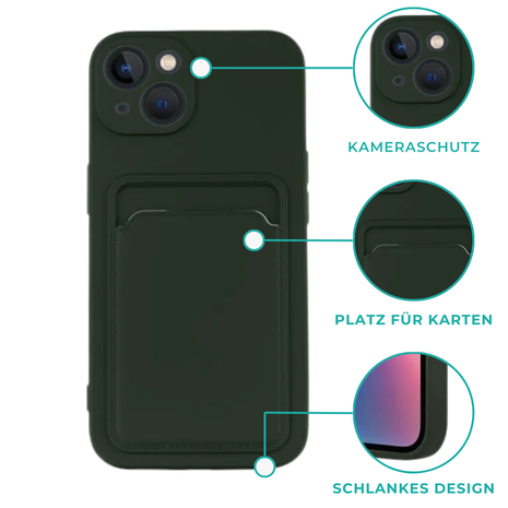 ShieldCase ShieldCase Coque silicone porte carte iPhone 12 Pro Max (vert foncé)