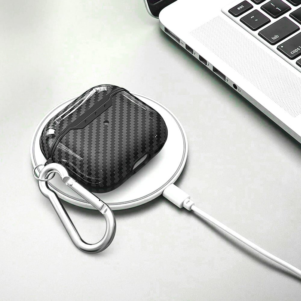 ShieldCase ShieldCase Coque Black Stripe silicone Airpods 4 (noir) ShieldCase ShieldCase Coque Black Stripe silicone Airpods 4 (noir)