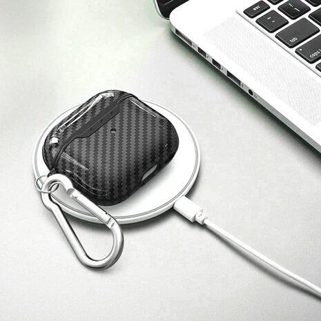 ShieldCase ShieldCase Coque Black Stripe silicone Airpods 4 (noir) ShieldCase ShieldCase Coque Black Stripe silicone Airpods 4 (noir)