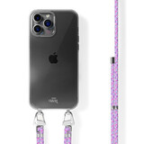 xoxo Wildhearts Coque transparente avec cordon court iPhone 16 Pro - violet