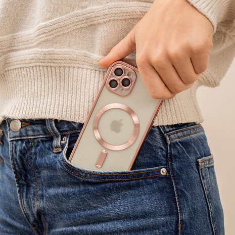 Coverzs Coverzs Coque MagSafe avec cache de caméra iPhone 13 (or rose)