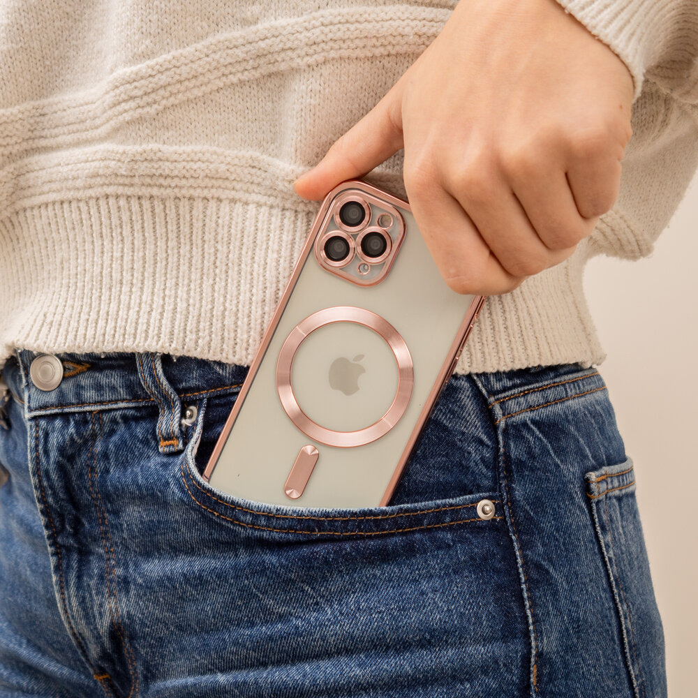 Coverzs Coverzs Coque MagSafe avec cache de caméra iPhone 11 Pro (or rose)