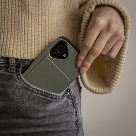 ShieldCase ShieldCase iPhone 16 coque porte-cartes avec curseur (vert foncé) ShieldCase ShieldCase iPhone 16 coque porte-cartes avec curseur (vert foncé)