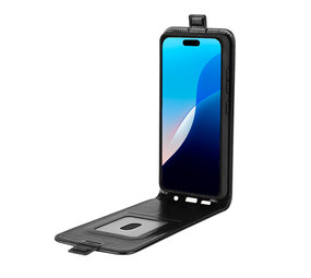 ShieldCase iPhone 16 étui à rabat en cuir (noir)