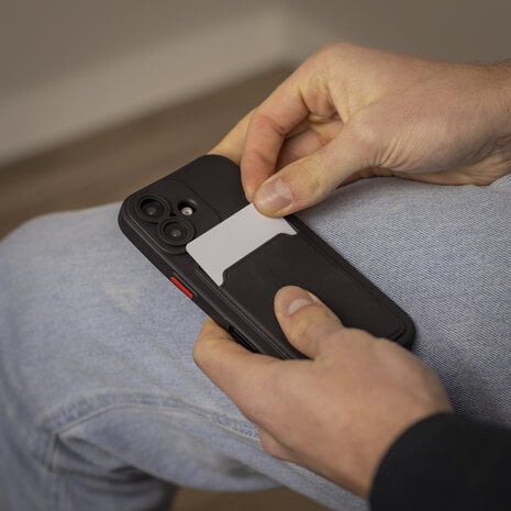 ShieldCase ShieldCase iPhone 16 coque en silicone porte carte (noir)