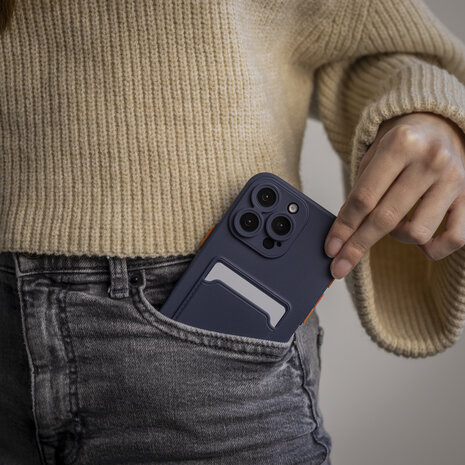 ShieldCase ShieldCase iPhone 16 Pro coque en silicone porte carte (bleu foncé) ShieldCase ShieldCase iPhone 16 Pro coque en silicone porte carte (bleu foncé)
