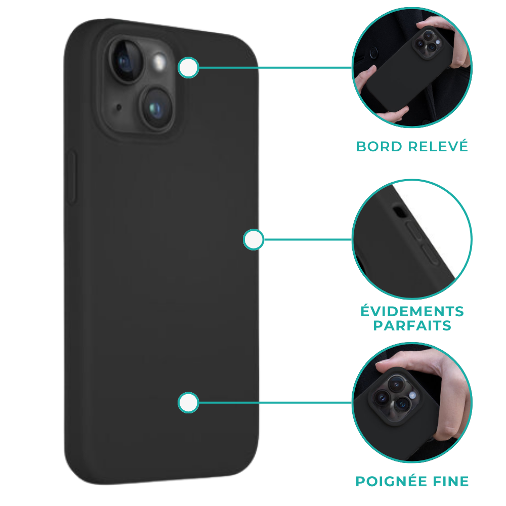 Coverzs Coverzs Coque silicone solide iPhone 14 Plus (noir)