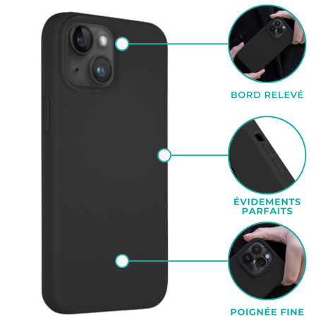 Coverzs Coverzs Coque silicone solide iPhone 14 Plus (noir)