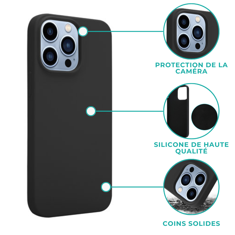 ShieldCase ShieldCase Coque silicone iPhone 14 Pro (noir) ShieldCase ShieldCase Coque silicone iPhone 14 Pro (noir)