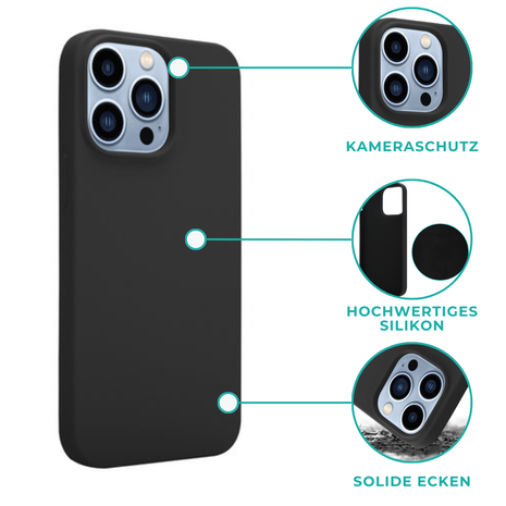 Coverzs Coverzs Coque Luxe Liquid Silicone iPhone 14 Pro Max (noir)