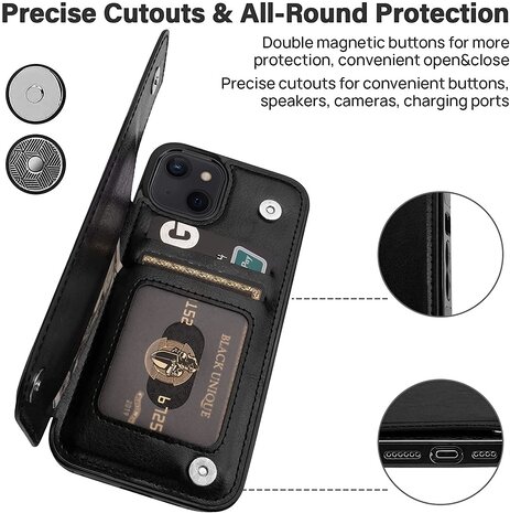 ShieldCase ShieldCase Étui portefeuille iPhone 13 (noir) ShieldCase ShieldCase Étui portefeuille iPhone 13 (noir)