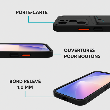 ShieldCase ShieldCase Coque en silicone Samsung Galaxy A55 avec porte-carte (noir) ShieldCase ShieldCase Coque en silicone Samsung Galaxy A55 avec porte-carte (noir)