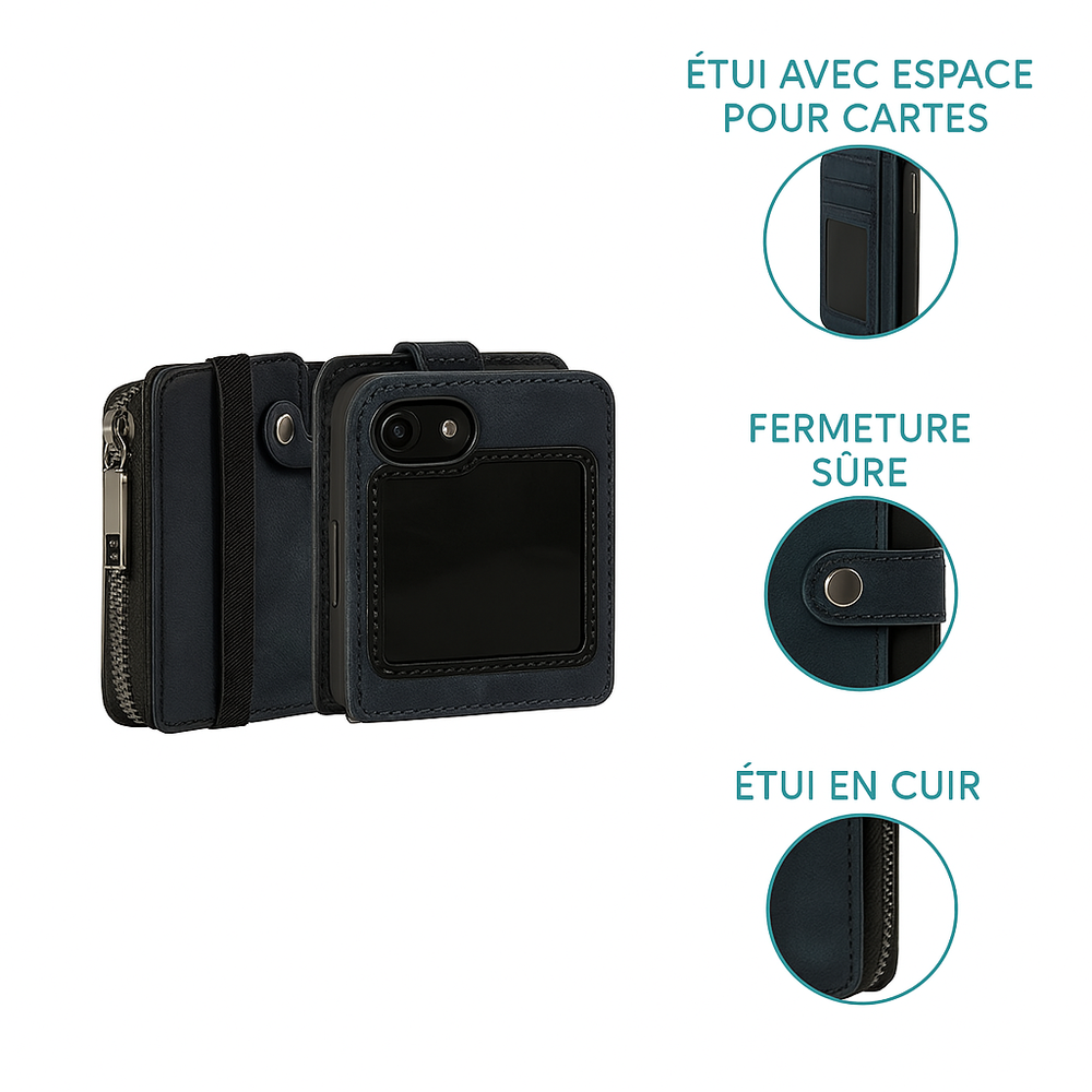 ShieldCase ShieldCase Étui portefeuille amovible Samsung Galaxy Z Flip 6 (noir) ShieldCase ShieldCase Étui portefeuille amovible Samsung Galaxy Z Flip 6 (noir)