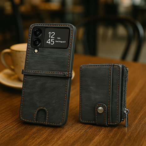 ShieldCase ShieldCase Étui portefeuille amovible Samsung Galaxy Z Flip 4 (noir) ShieldCase ShieldCase Étui portefeuille amovible Samsung Galaxy Z Flip 4 (noir)