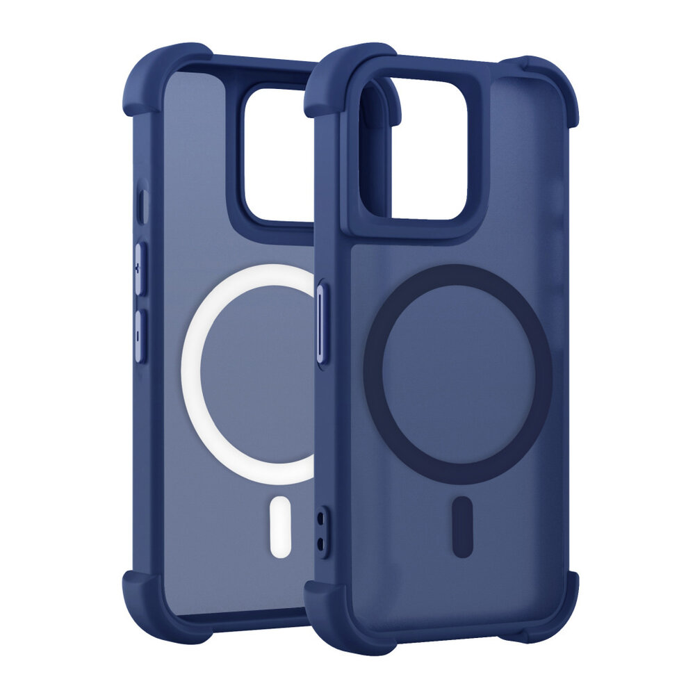 Coverzs Coverzs Coque Shock mate iPhone 12 avec MagSafe (bleu foncé)