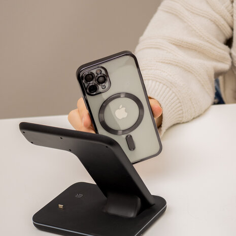 Coverzs Coverzs Coque rigide iPhone 12 avec protection appareil photo (noir)