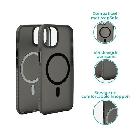 Coverzs Coverzs Coque MagSafe en silicone lisse iPhone 12 (noir)