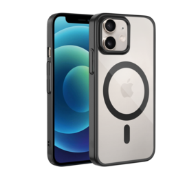 Coverzs Coque rigide transparent MagSafe iPhone 12 Pro (noir)