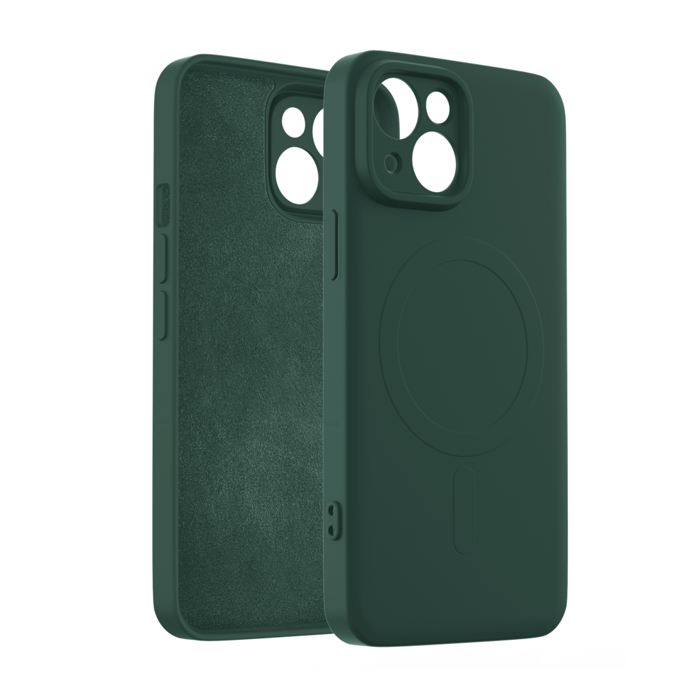 ShieldCase ShieldCase Coque arrière MagSafe en silicone iPhone 13 (vert foncé) ShieldCase ShieldCase Coque arrière MagSafe en silicone iPhone 13 (vert foncé)