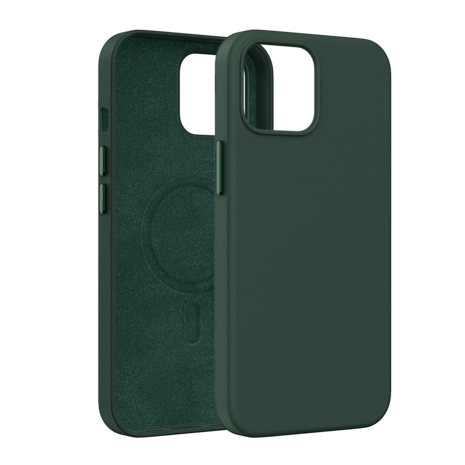 Coverzs Coverzs Coque MagSafe en cuir de luxe iPhone 13 (vert foncé) Coverzs Coverzs Coque MagSafe en cuir de luxe iPhone 13 (vert foncé)