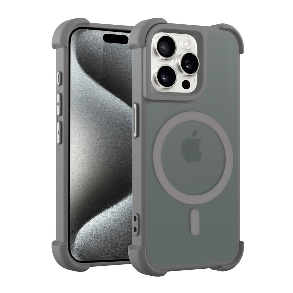 Coverzs Coverzs Coque antichoc mate iPhone 13 Pro avec MagSafe (gris)