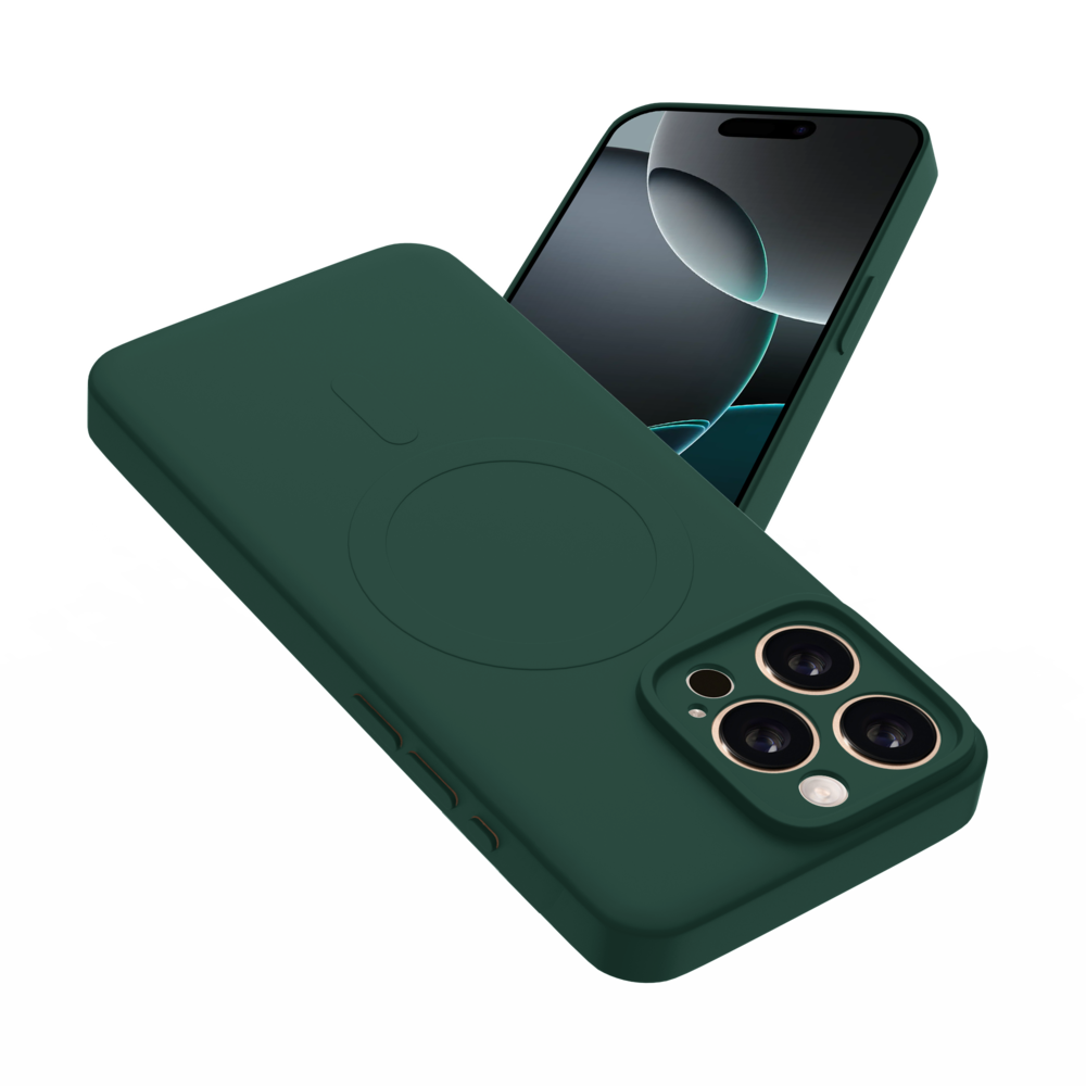 ShieldCase ShieldCase Coque arrière MagSafe en silicone iPhone 13 Pro (vert foncé) ShieldCase ShieldCase Coque arrière MagSafe en silicone iPhone 13 Pro (vert foncé)