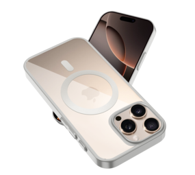 Coverzs Coque rigide transparent MagSafe iPhone 13 Pro Max (argent)