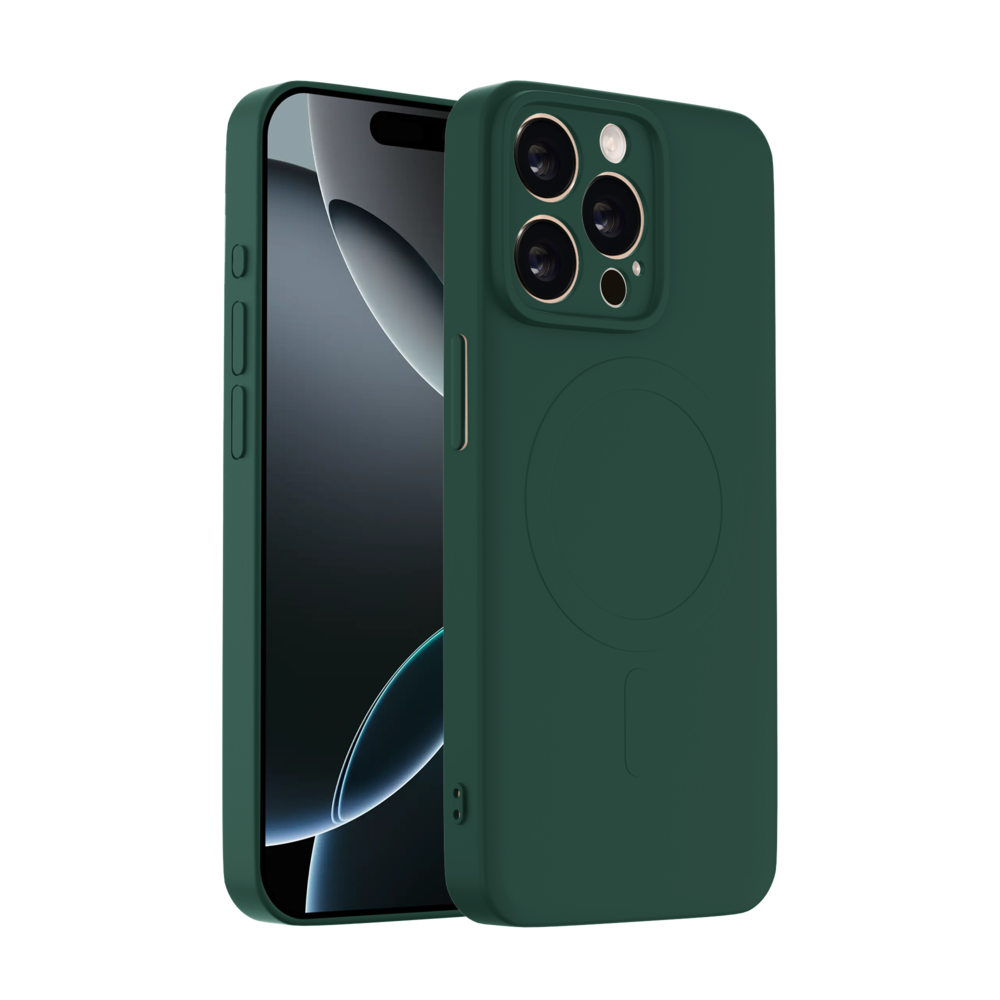 ShieldCase ShieldCase Coque arrière MagSafe en silicone iPhone 13 Pro Max (vert foncé) ShieldCase ShieldCase Coque arrière MagSafe en silicone iPhone 13 Pro Max (vert foncé)