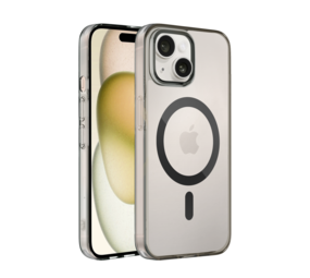 Coverzs Coque MagSafe mate iPhone 14 (transparent/noir)