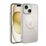 Coverzs Coque rigide transparent MagSafe iPhone 14 (argent)