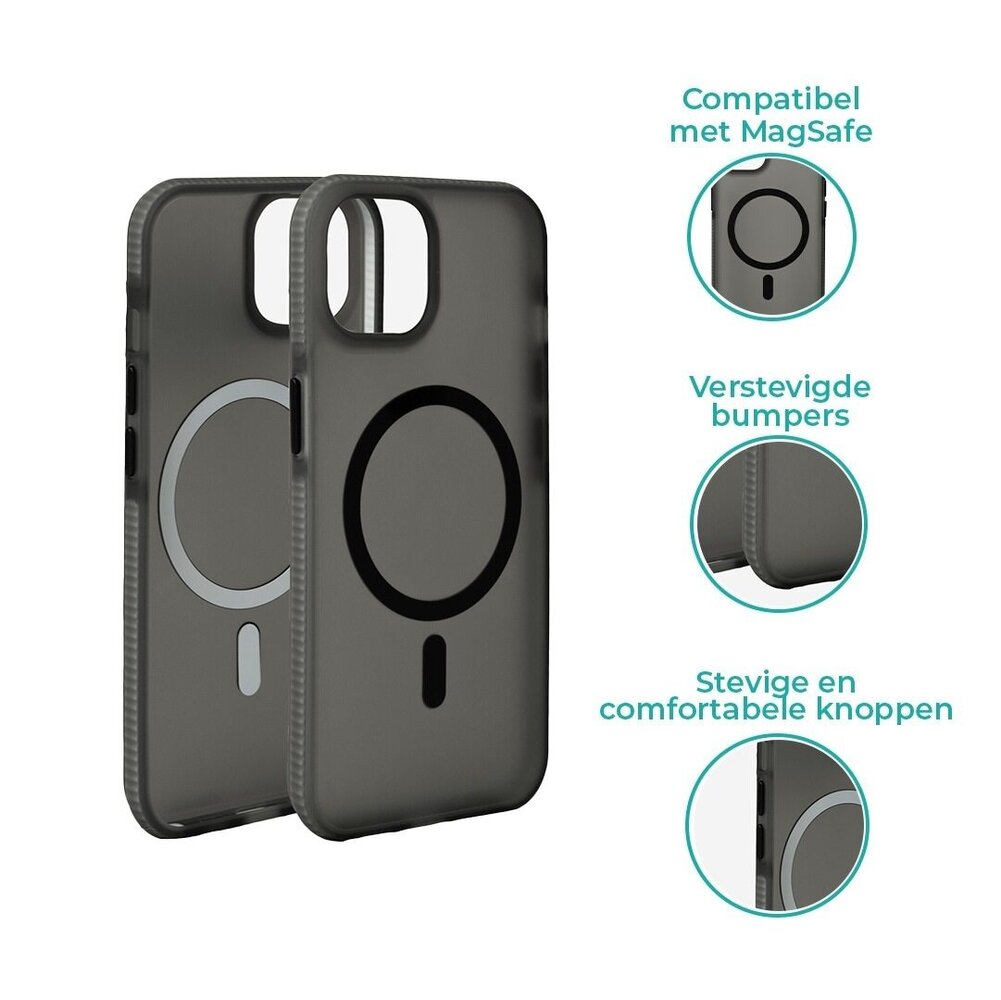 Coverzs Coverzs Coque MagSafe en silicone lisse iPhone 14 (noir)