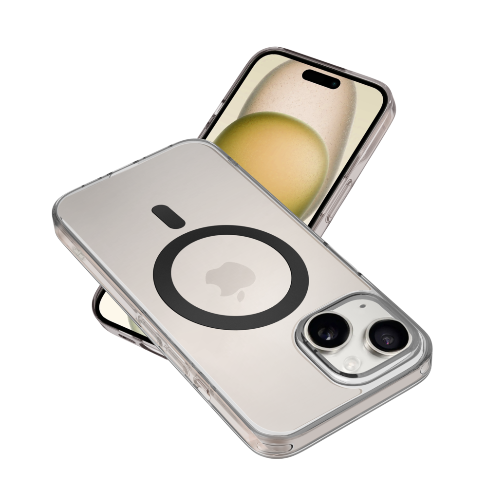 Coverzs Coverzs Coque MagSafe mate iPhone 15 (transparent/noir) Coverzs Coverzs Coque MagSafe mate iPhone 15 (transparent/noir)