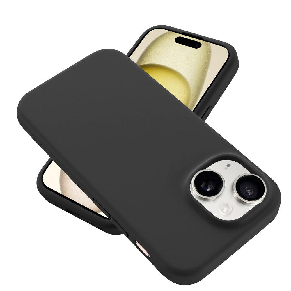 Coverzs Coverzs Coque de luxe en silicone iPhone 15 (noir)