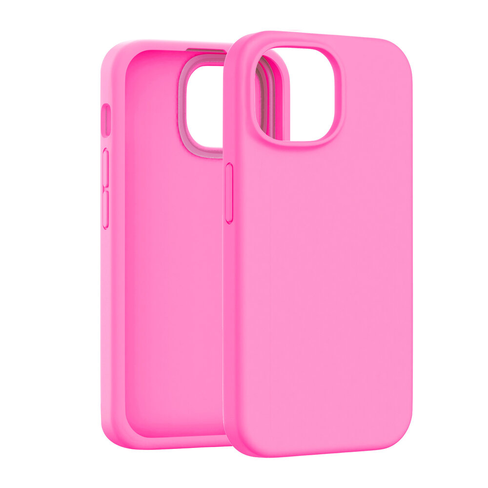 Coverzs Coverzs Coque de luxe en silicone iPhone 15 (rose)
