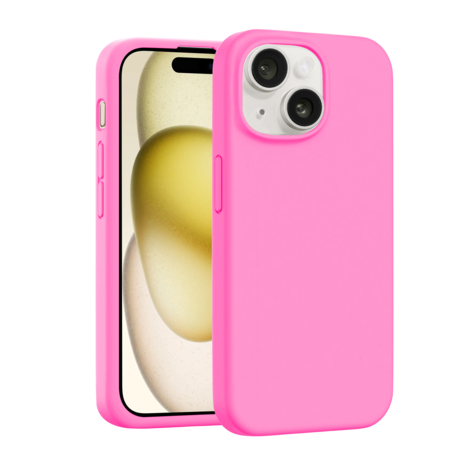 Coverzs Coverzs Coque MagSafe en silicone de luxe iPhone 15 (rose)