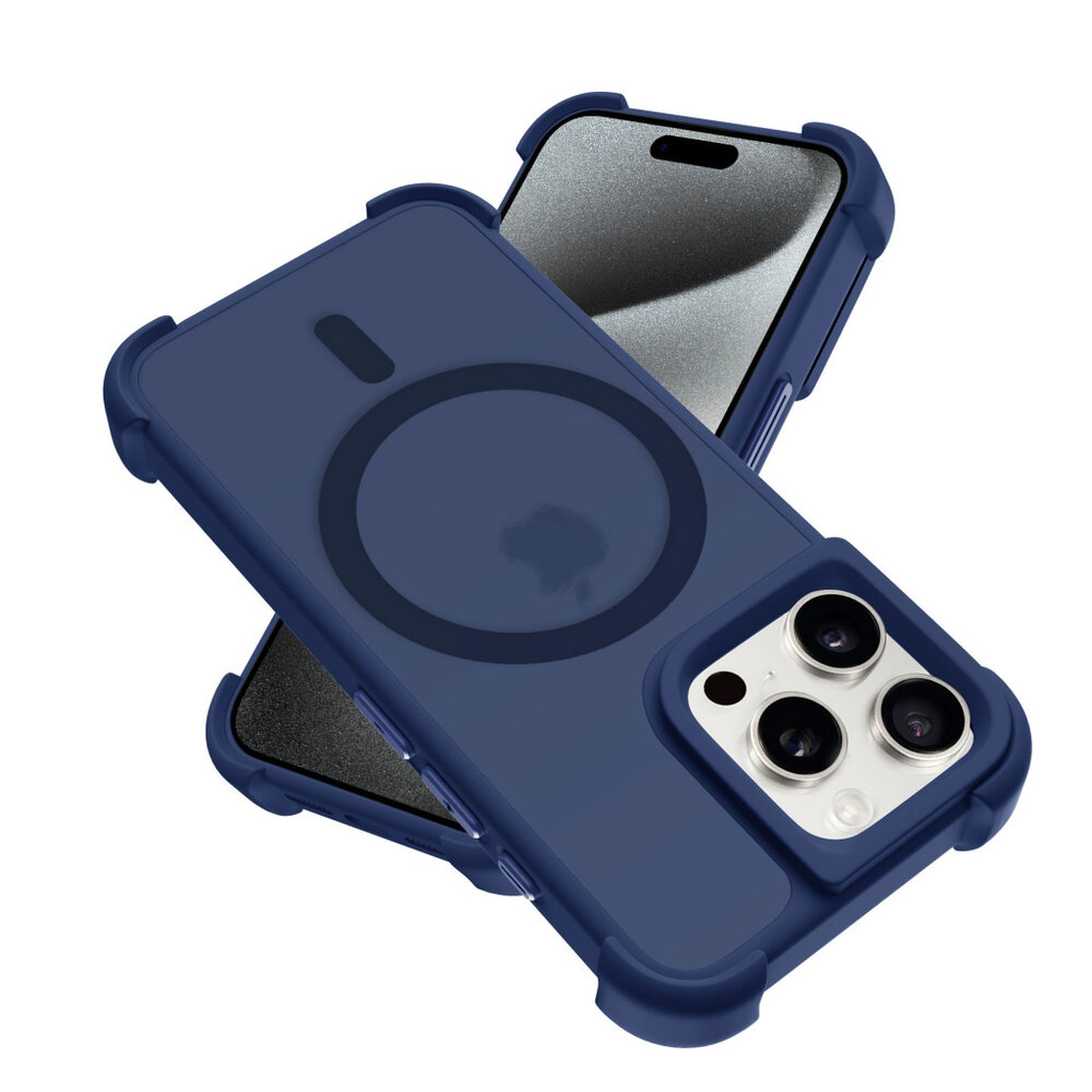 Coverzs Coverzs Coque antichoc mate iPhone 15 Pro avec MagSafe (bleu foncé) Coverzs Coverzs Coque antichoc mate iPhone 15 Pro avec MagSafe (bleu foncé)