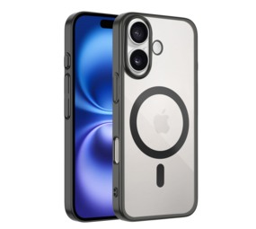 Coverzs Coque rigide transparent MagSafe iPhone 16 (noir) Coverzs Coque rigide transparent MagSafe iPhone 16 (noir)