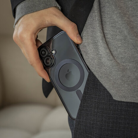 Coverzs Coverzs Coque rigide transparent MagSafe iPhone 16 (noir) Coverzs Coverzs Coque rigide transparent MagSafe iPhone 16 (noir)