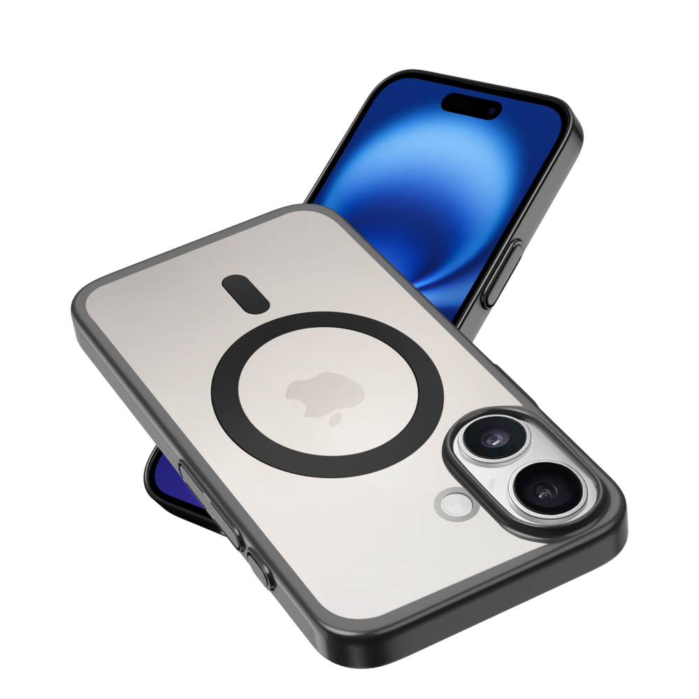 Coverzs Coverzs Coque rigide transparent MagSafe iPhone 16 (noir) Coverzs Coverzs Coque rigide transparent MagSafe iPhone 16 (noir)
