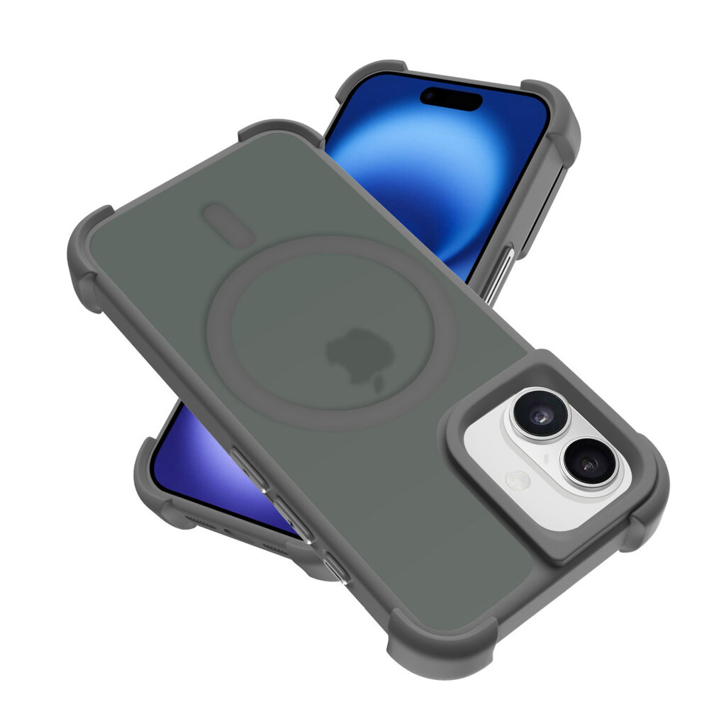 Coverzs Coverzs Coque antichoc mate iPhone 16 avec MagSafe (gris)