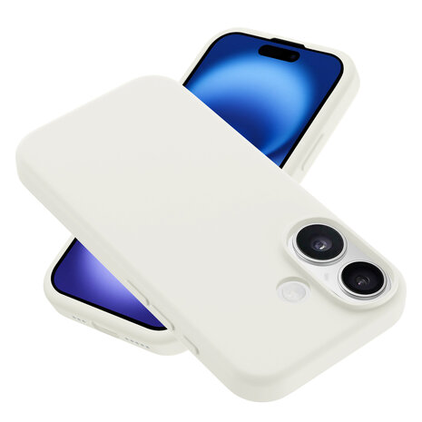 Coverzs Coverzs Coque MagSafe en silicone de luxe iPhone 16 (beige)