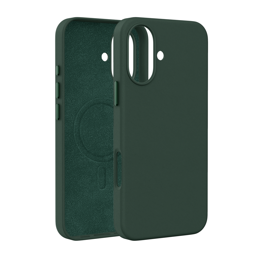 Coverzs Coverzs Coque MagSafe en cuir de luxe iPhone 16 (vert foncé) Coverzs Coverzs Coque MagSafe en cuir de luxe iPhone 16 (vert foncé)